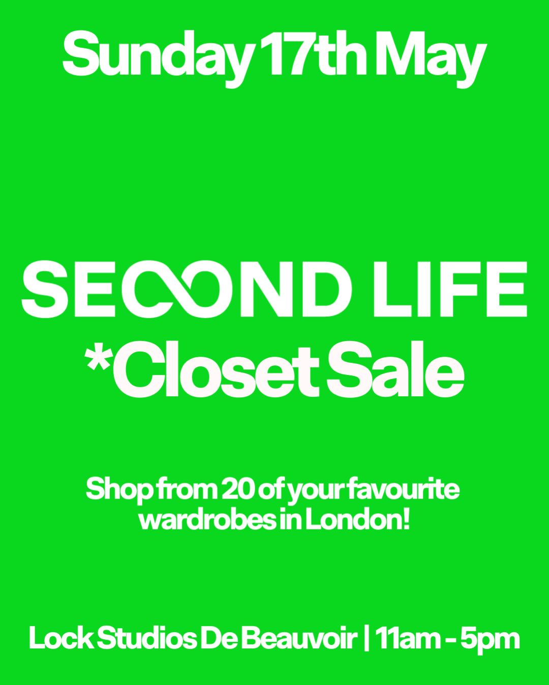 Second Life Closet Sale (East London): Sunday 17th May